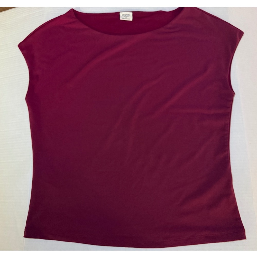 Abercrombie & Fitch Burgundy Boat Neck Sleeveless Top XL Wine Red 139L1582